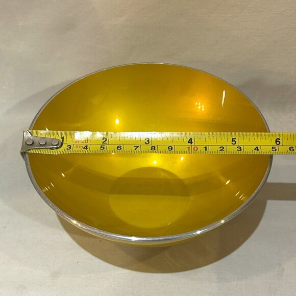 VTG Emalox Aluminum Bowl Norway Enameled Yellow Scandinavian - Picture 2 of 5